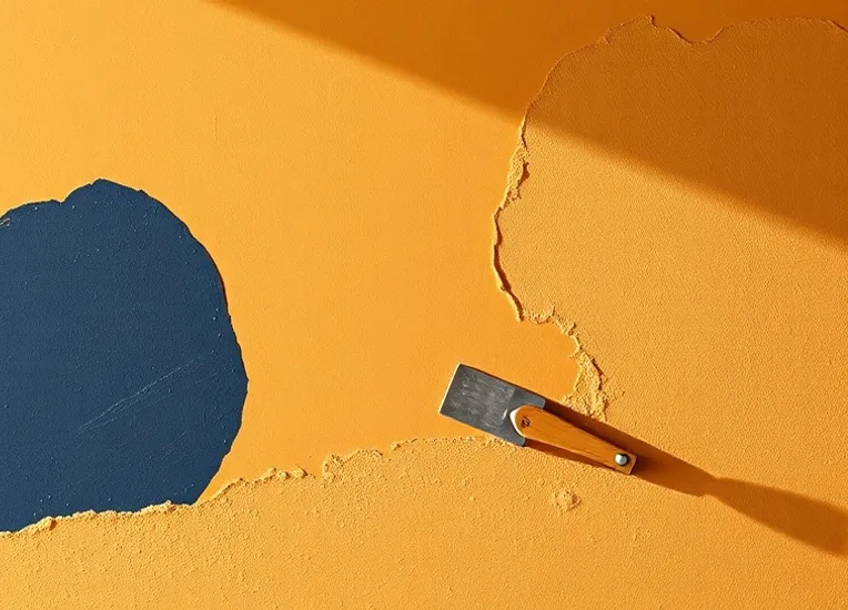 Application d'un enduit décoratif à la lisseuse sur un mur