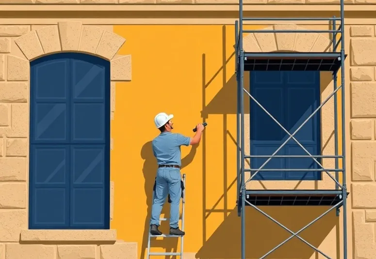 Ravalement de façade en pierre, nettoyage et application d'enduit